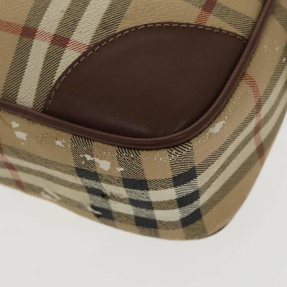 Burberrys Nova Check Hand Bag PVC Beige Gold Auth 101041 - Picture 15 of 16